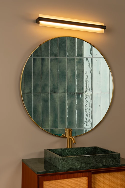 Lucide WANDA - Wandlamp Badkamer - LED - 1x19W 3000K - IP44 - Zwart - sfeer 1